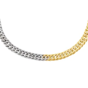 Two Tone Double Curb Links Choker