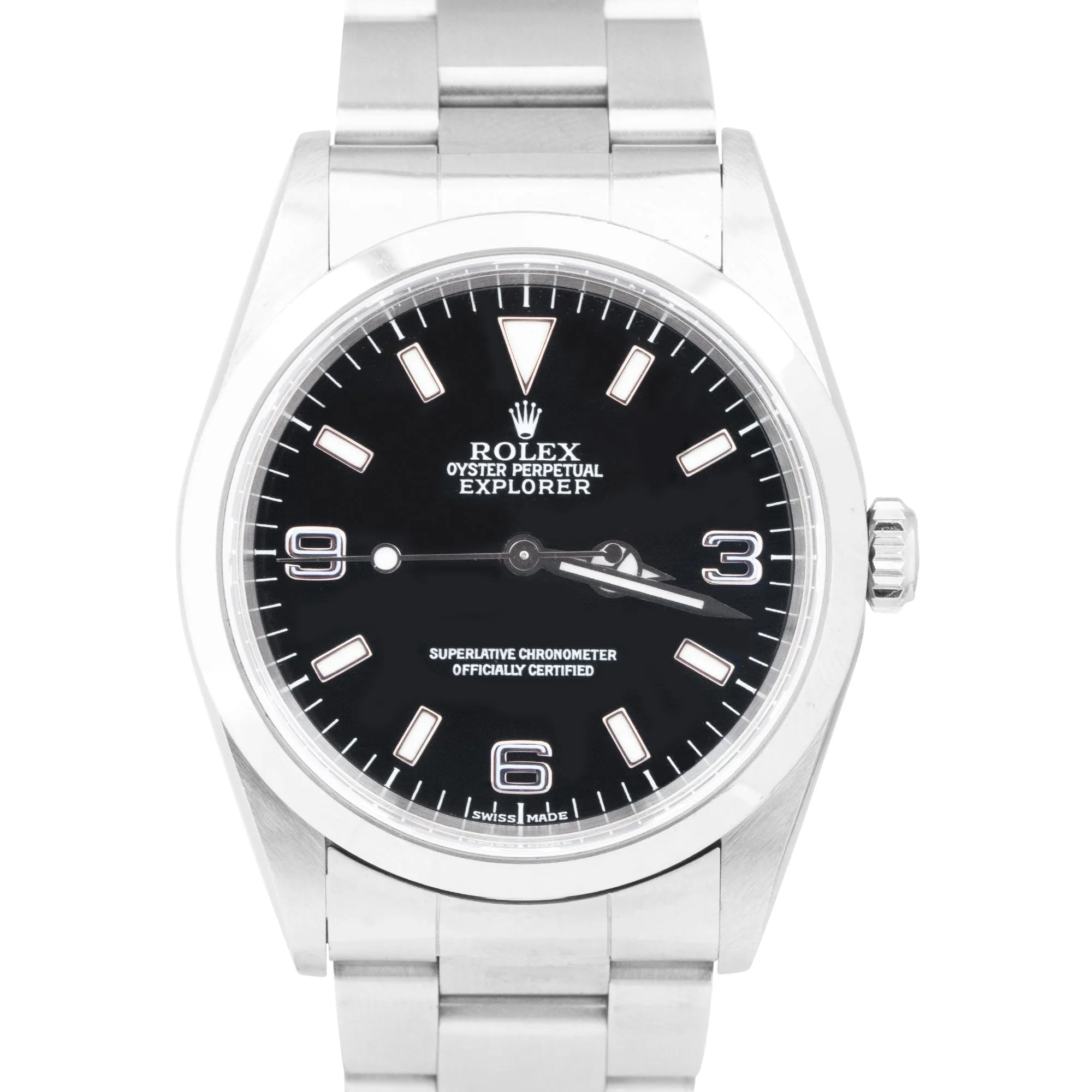 UNPOLISHED Rolex Explorer I Black 36mm Automatic Stainless Oyster Watch 14270