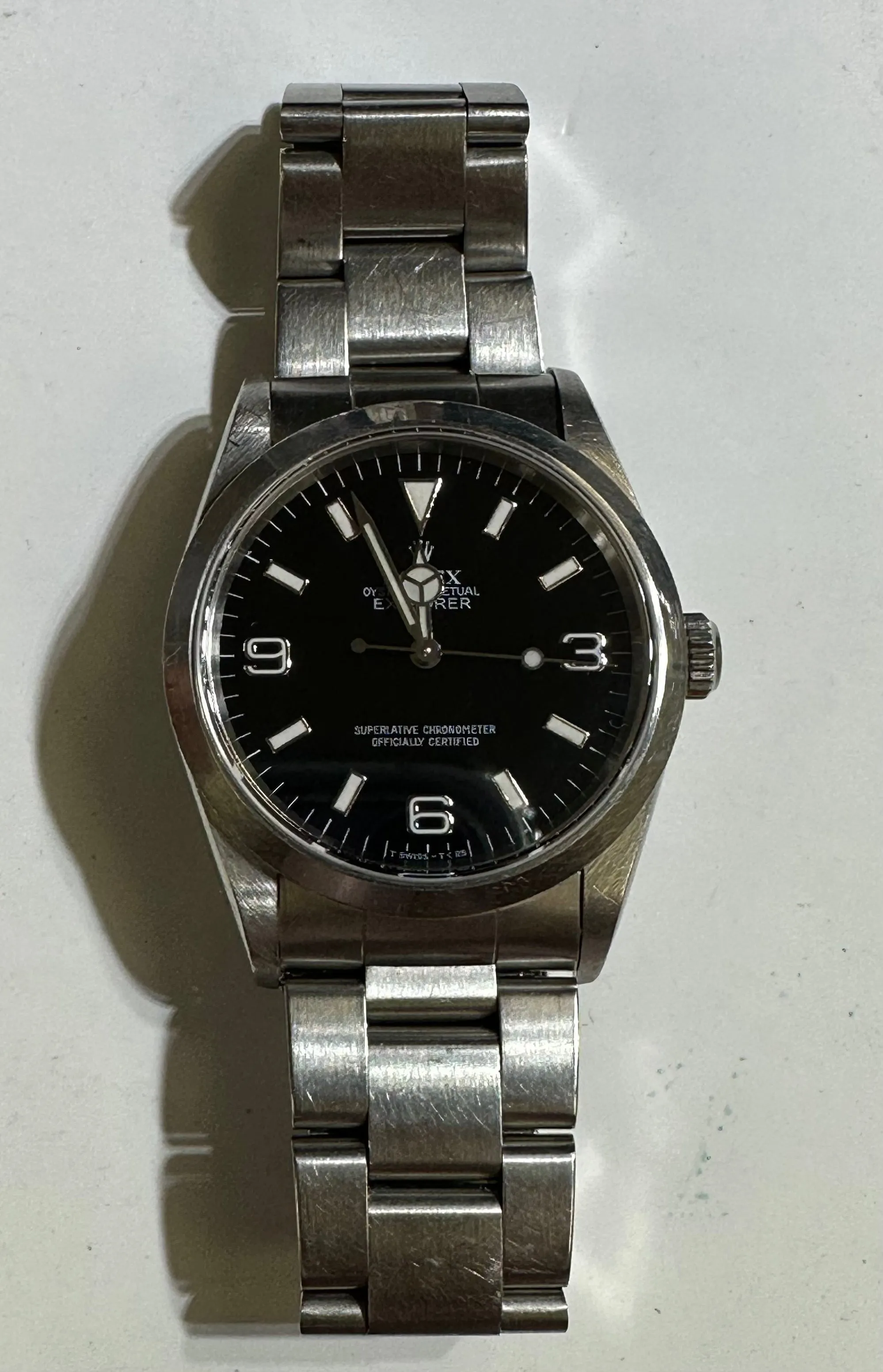 UNPOLISHED Rolex Explorer I Black 36mm Automatic Stainless Oyster Watch 14270