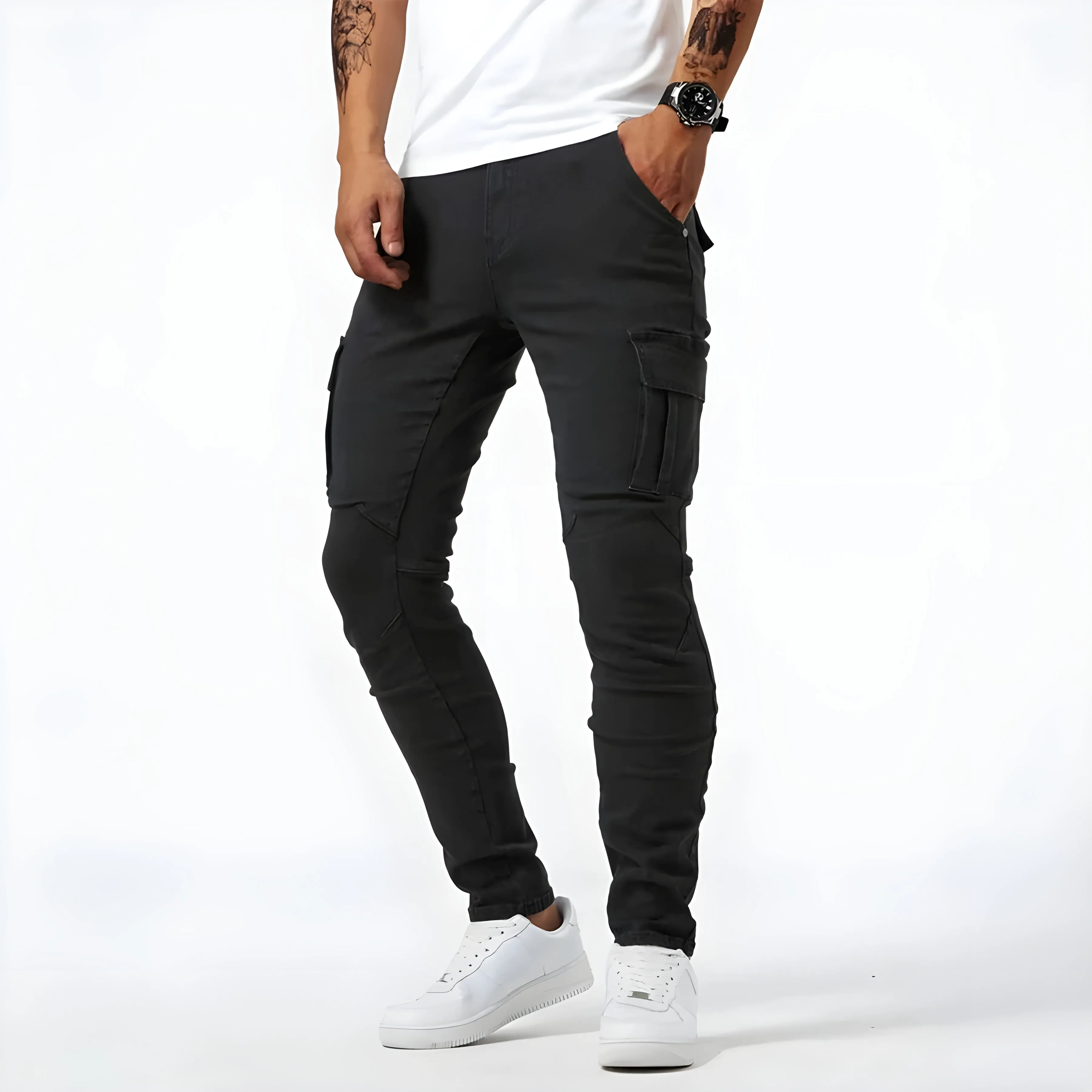 UrbanFlex | Herren Stretch-Denim Cargo-Hose | Bequem und Vielseitig