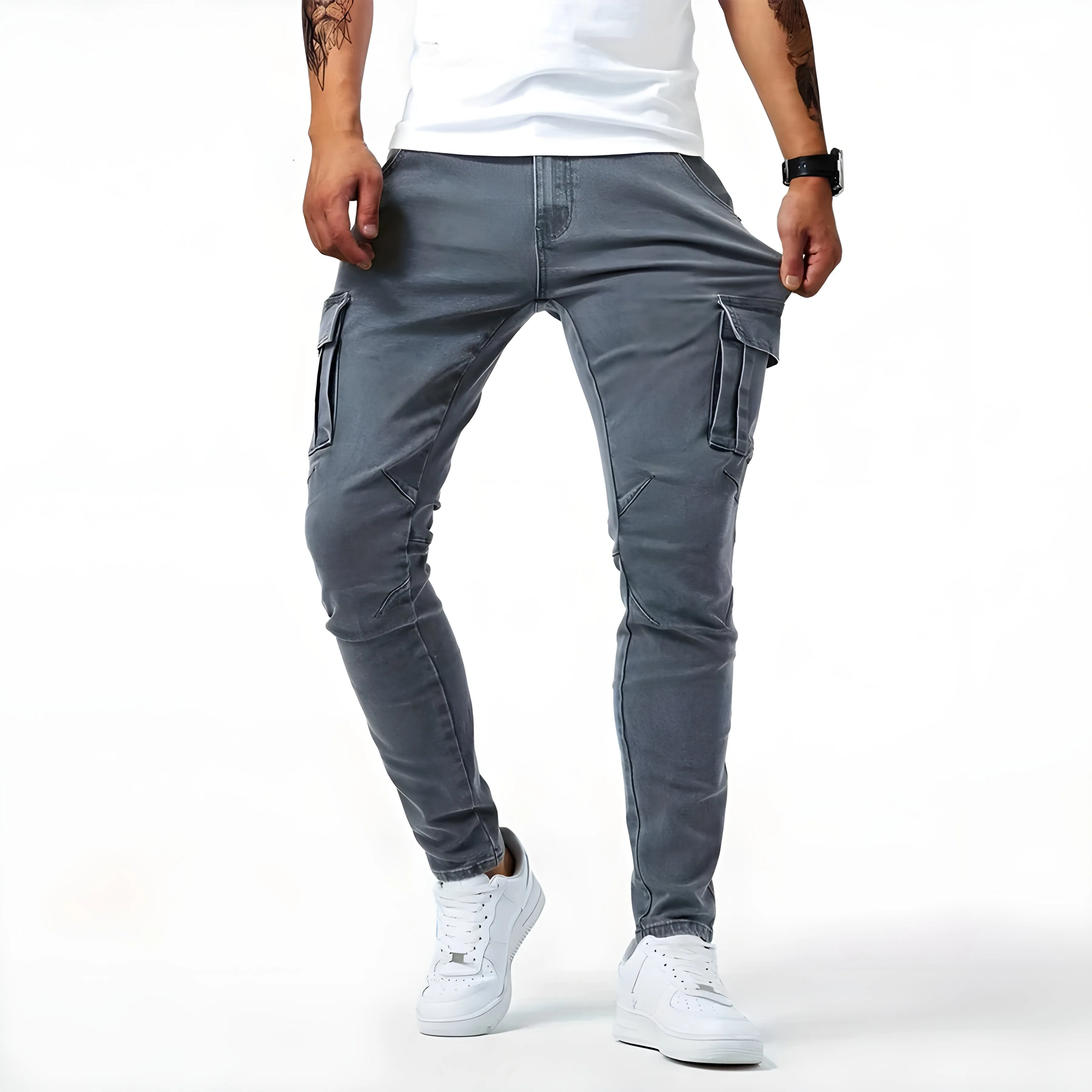 UrbanFlex | Herren Stretch-Denim Cargo-Hose | Bequem und Vielseitig