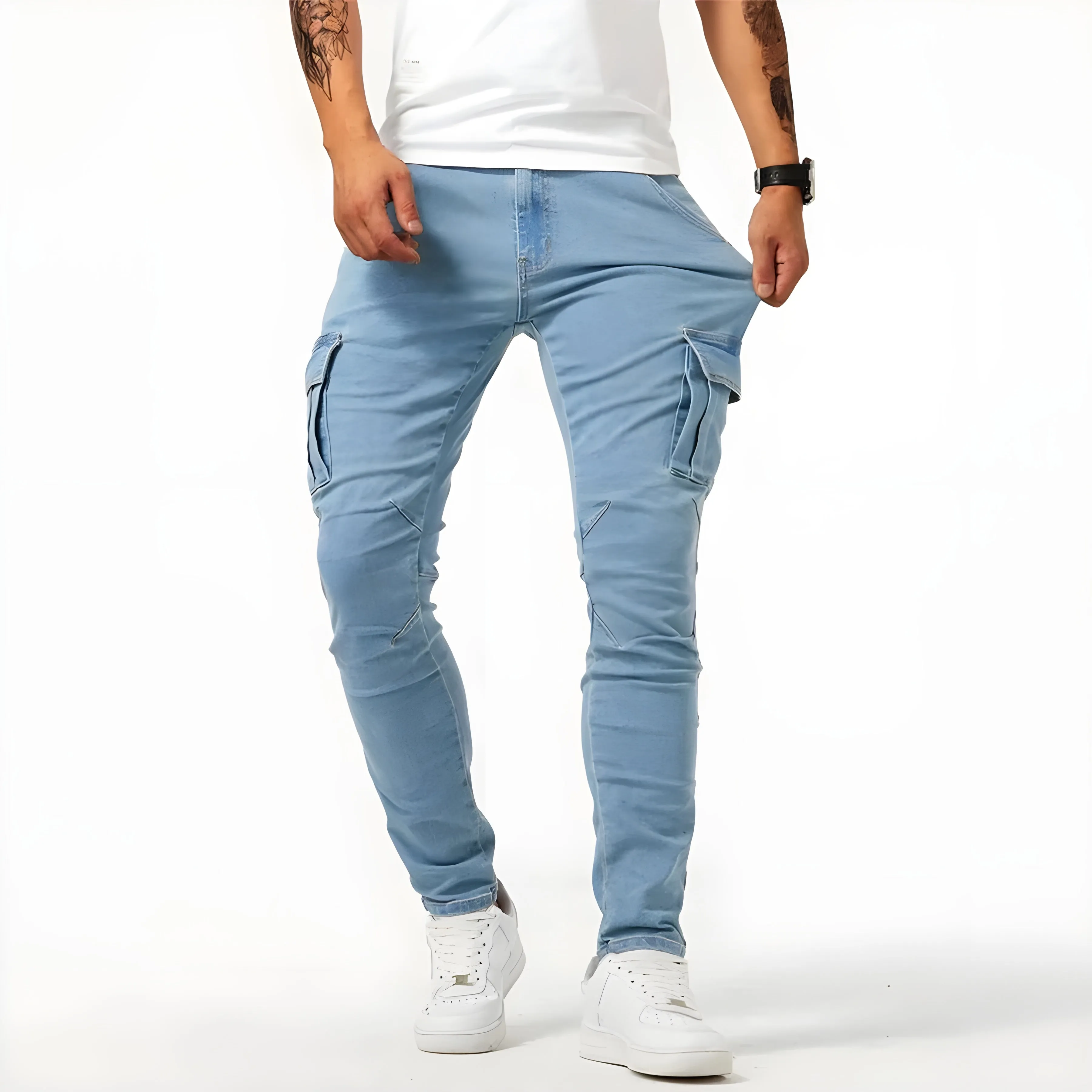 UrbanFlex | Herren Stretch-Denim Cargo-Hose | Bequem und Vielseitig