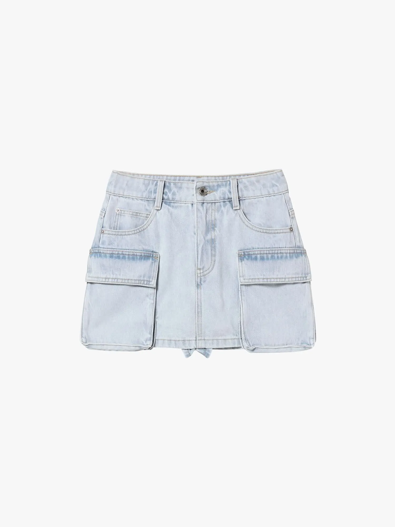 Utility-Style Denim Shorts