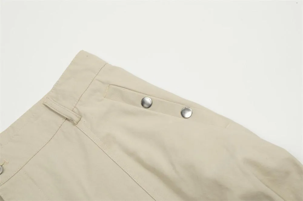 Vibe Fashion Brand Men's Overalls Pleated Pocket Three-dimensional Patch Pocket Design Sense Niche Loose Wide Leg Straight Trousers