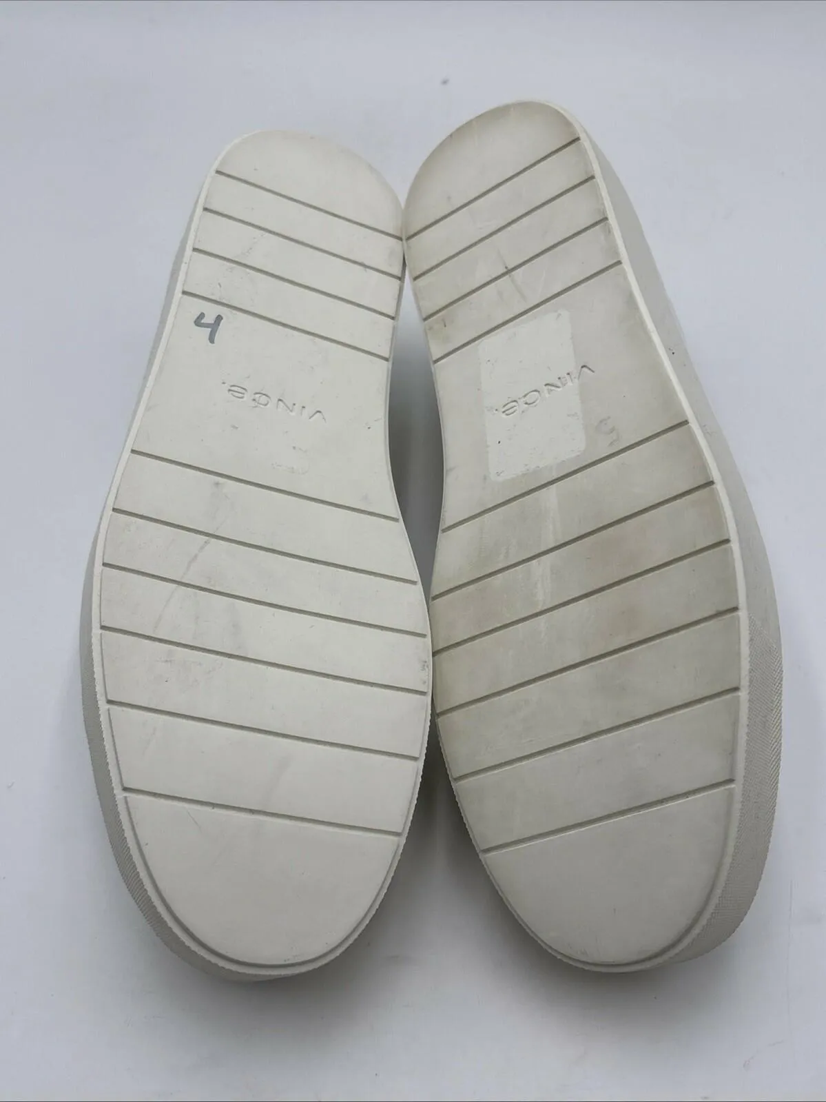 Vince Women's Benfield Leather Platform Sneakers White/Green Size 9.5M/40.5 - Very Good
