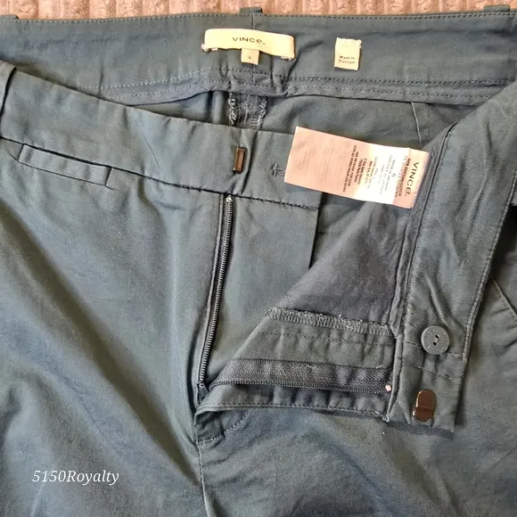 Vince Women's Teal Coin Pocket Bermuda Shorts 5 Pockets Size 6 NWT MSRP $195