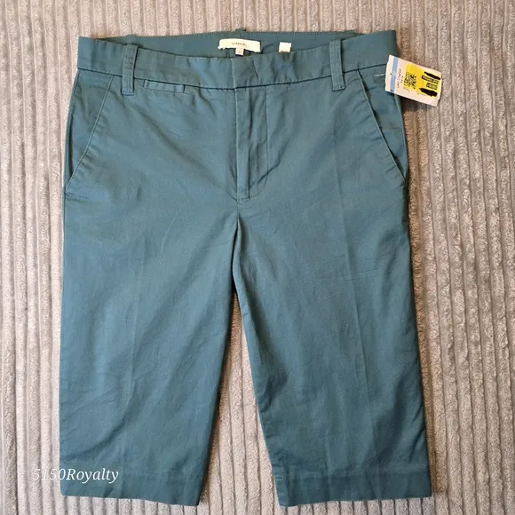 Vince Women's Teal Coin Pocket Bermuda Shorts 5 Pockets Size 6 NWT MSRP $195