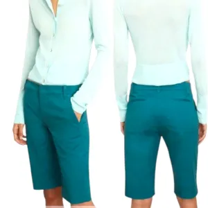 Vince Women's Teal Coin Pocket Bermuda Shorts 5 Pockets Size 6 NWT MSRP $195
