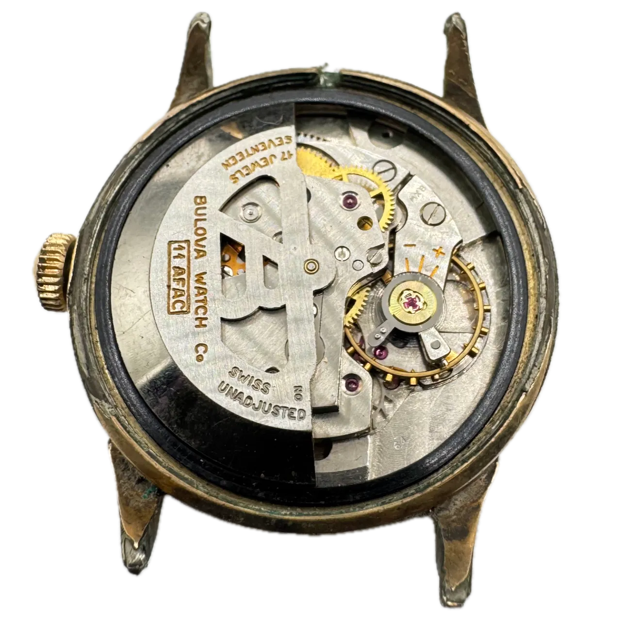 Vintage 1960 Bulova Men's Automatic Wristwatch 11 AFAC Swiss Steel & 10k RGP