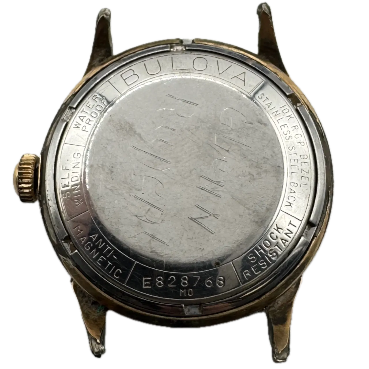 Vintage 1960 Bulova Men's Automatic Wristwatch 11 AFAC Swiss Steel & 10k RGP