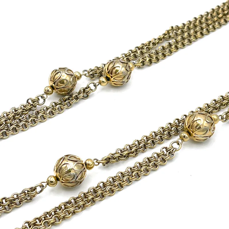 Vintage Filigree Bead Chain Necklace