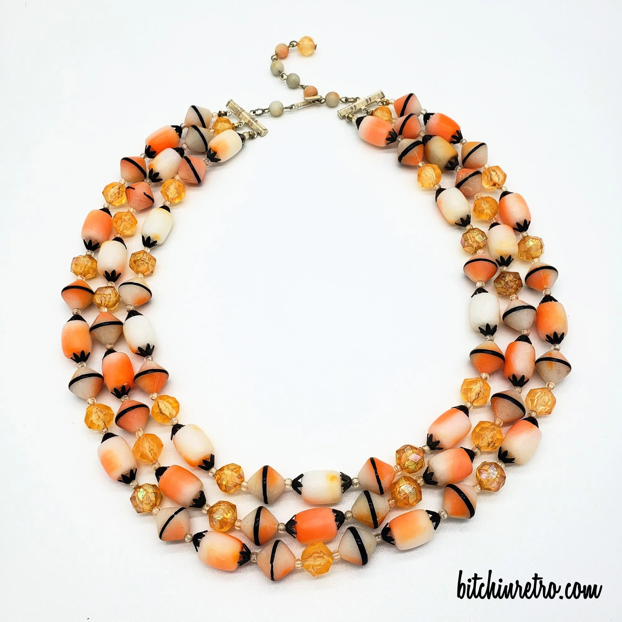 Vintage Hong Kong Beaded Necklace for Halloween