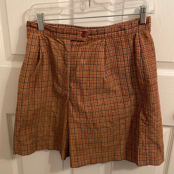 Vtg 90’s Liz sport Bermuda shorts plaid corduroy size 8 petite cotton high rise