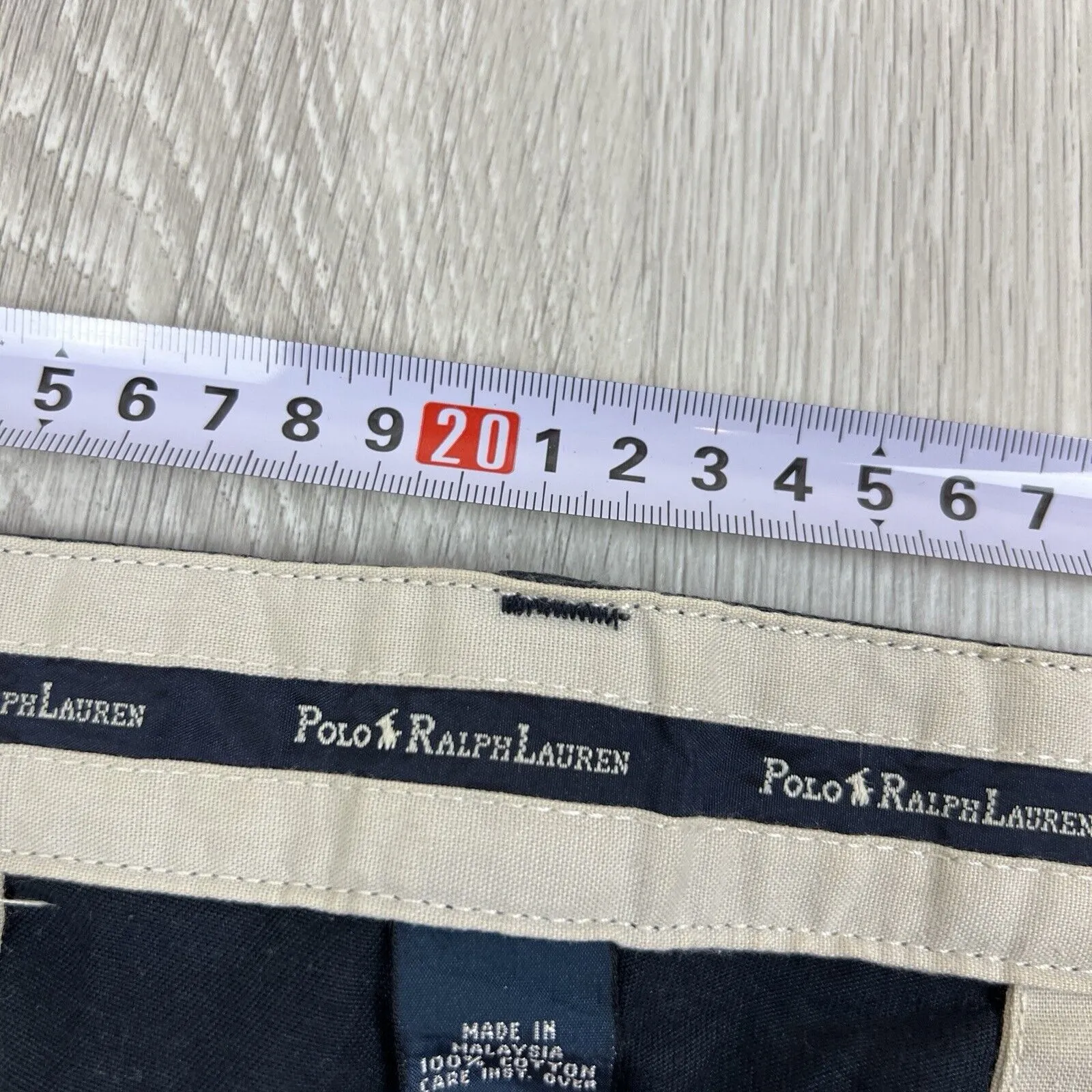 VTG Polo Ralph Lauren Mens Navy Blue Pleated Chino Pants Size 33