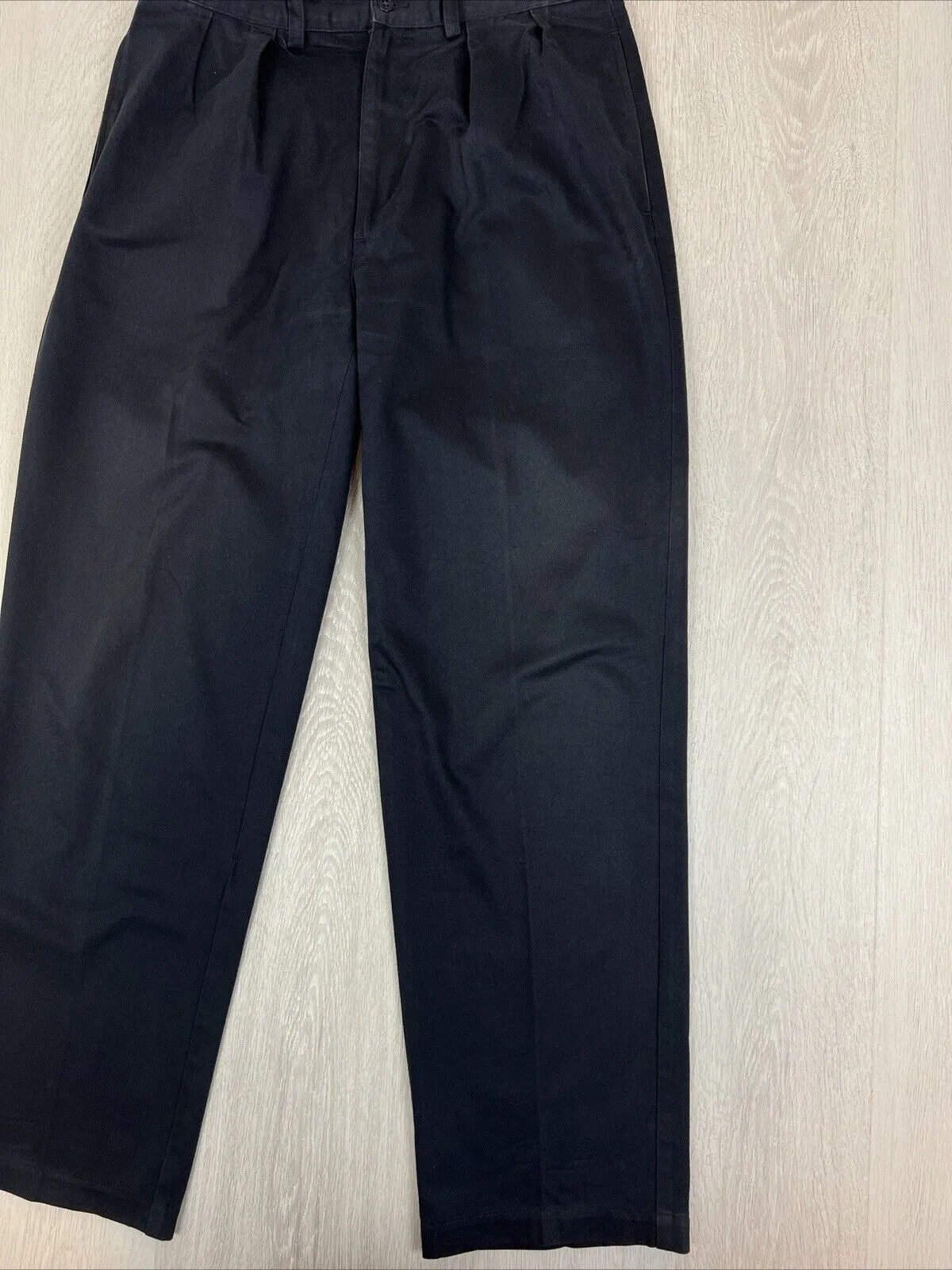 VTG Polo Ralph Lauren Mens Navy Blue Pleated Chino Pants Size 33