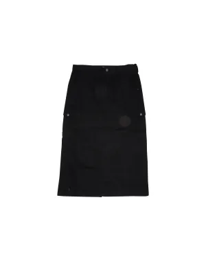 W Duck Canvas Cargo Skirt Black