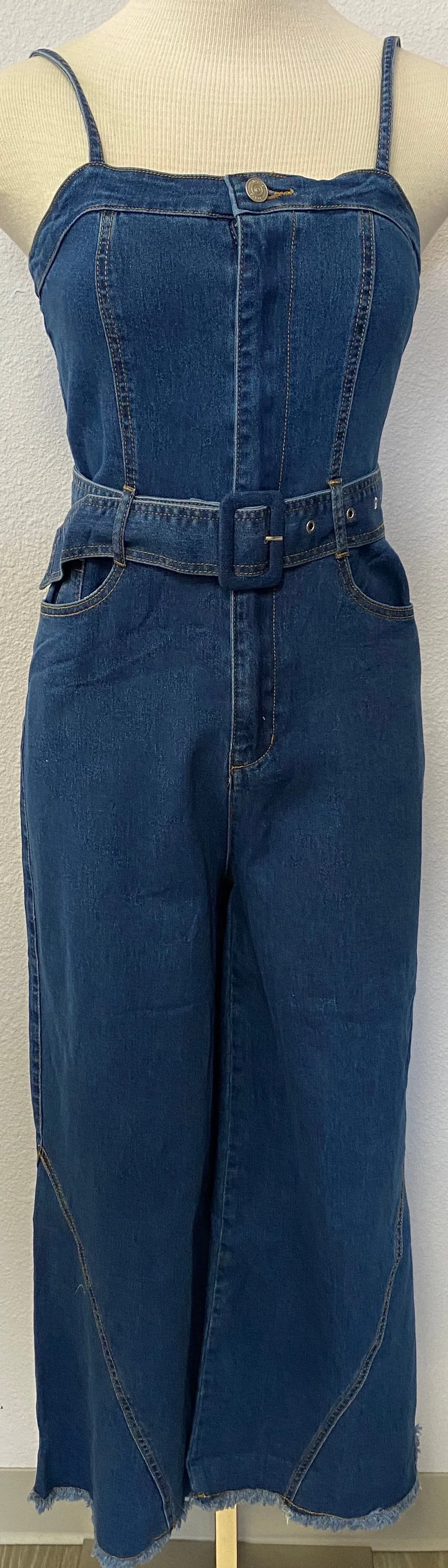 WASHED DENIM BOOTCUT JUMPUIT