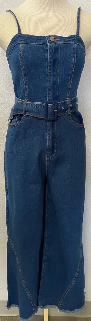 WASHED DENIM BOOTCUT JUMPUIT