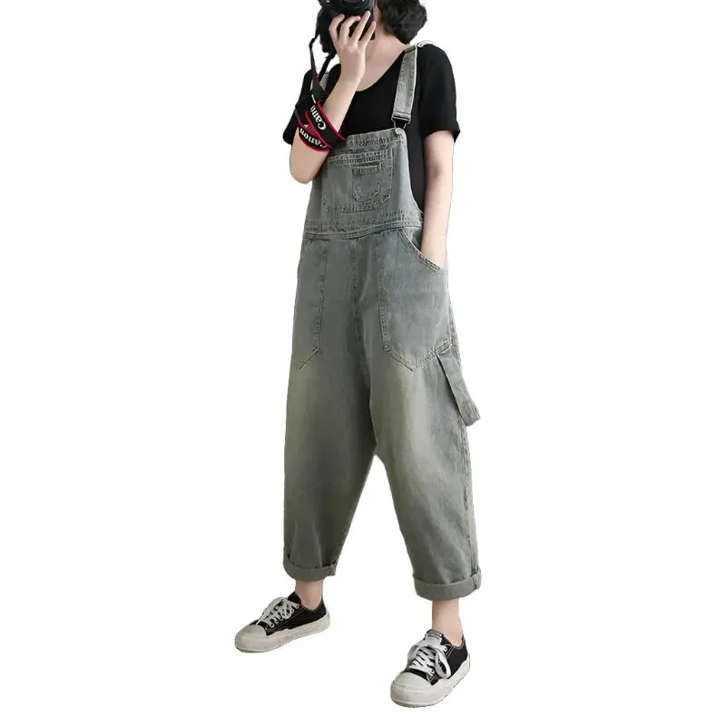 Washed Pockets Denim Jumpsuits