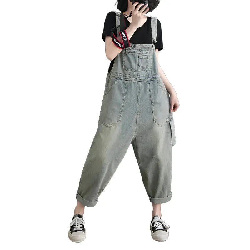 Washed Pockets Denim Jumpsuits