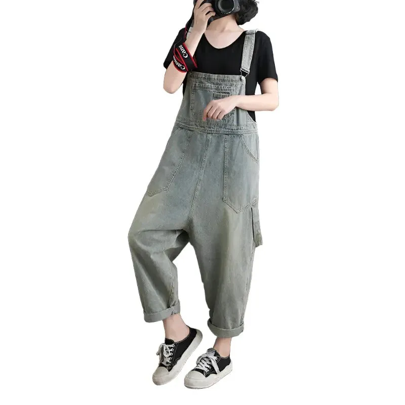Washed Pockets Denim Jumpsuits