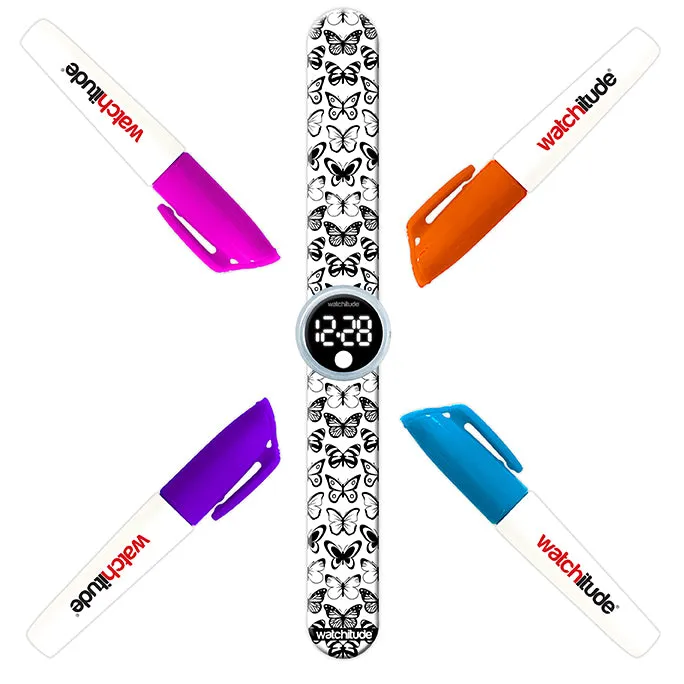 Watchitude Butterfly Color Me Digital Slap Watch