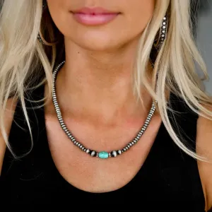 West & Co. 16" Silver Disc Beaded Necklace