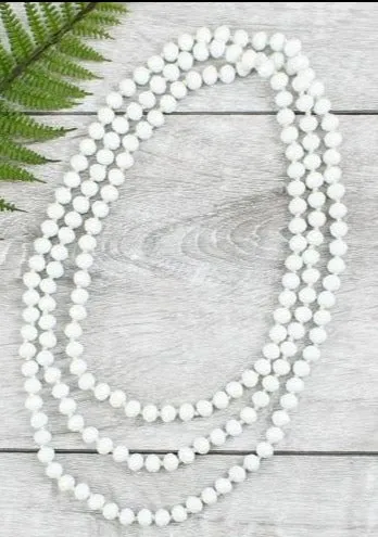 White Crystal 60" Layering Necklace