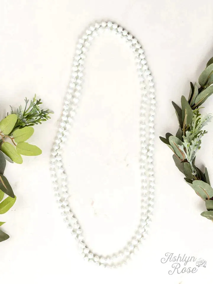 White Crystal 60" Layering Necklace