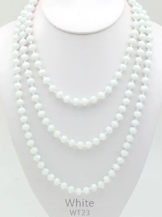 White Crystal 60" Layering Necklace