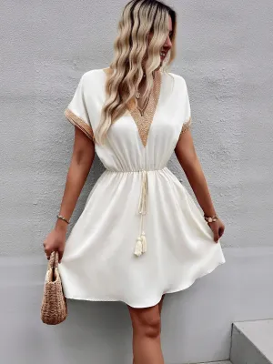 White Mini Boho Dress