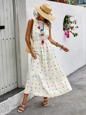 White Sleeveless Fit And Flare Dress