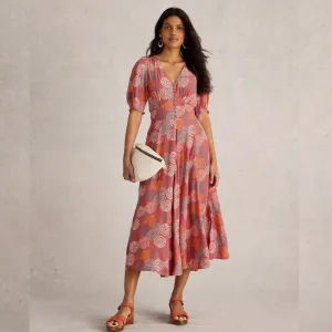 Whitestuff Hazel Bias Cut Dress | Pink Print