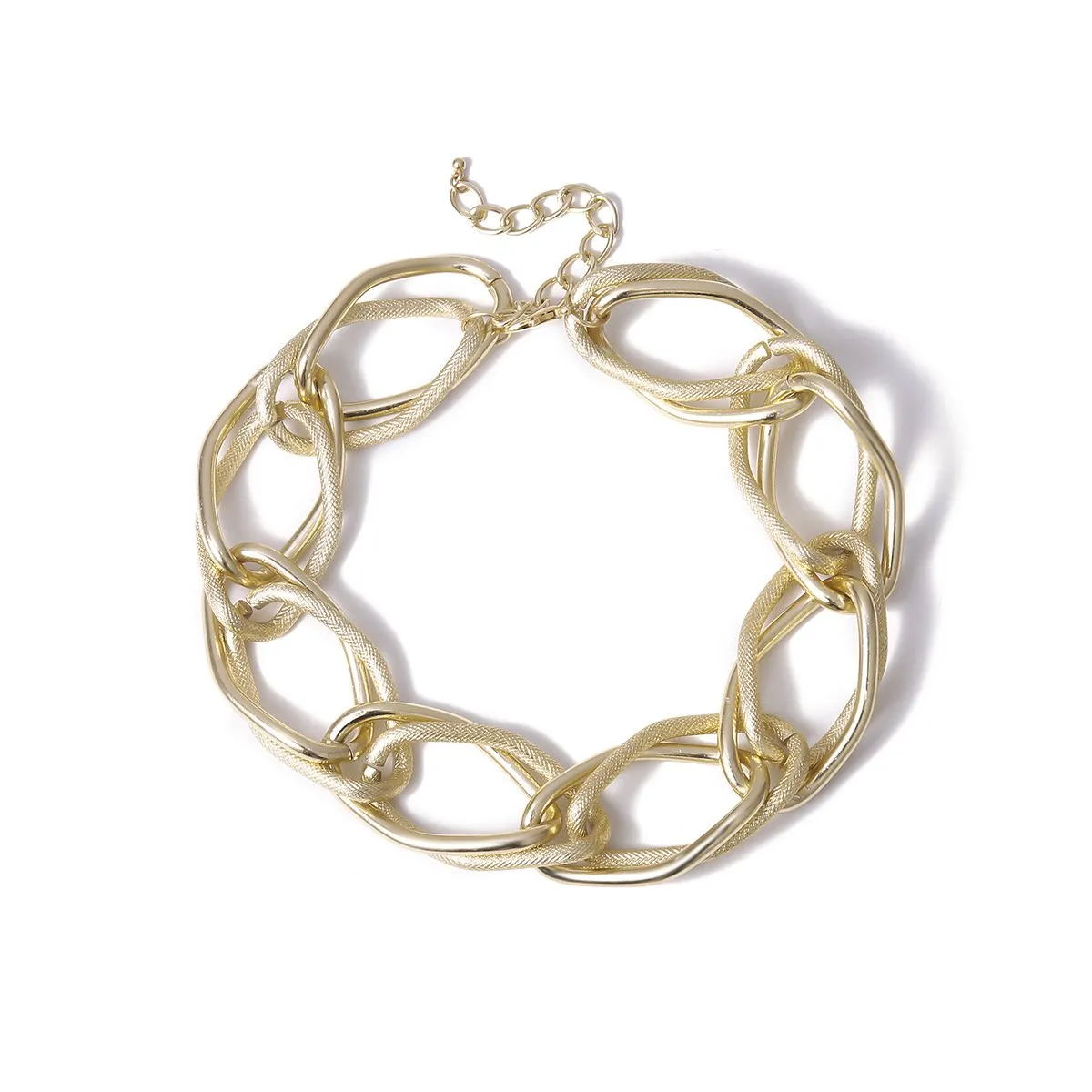 Wholesale gold aluminum thick chain item necklaces JDC-NE-KunJ030