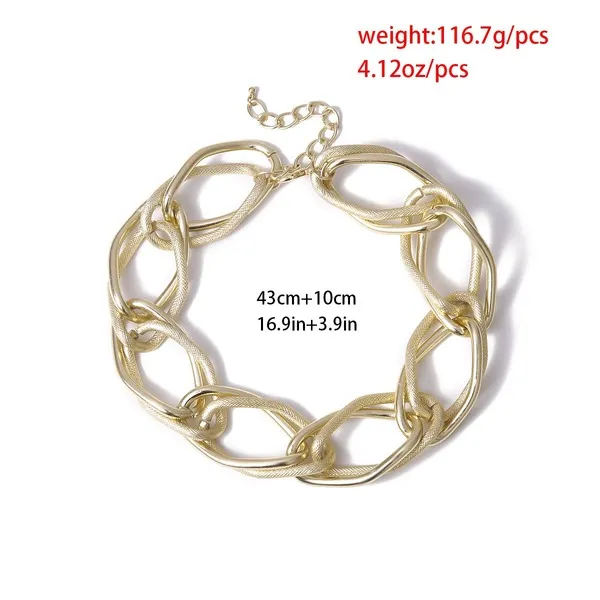 Wholesale gold aluminum thick chain item necklaces JDC-NE-KunJ030