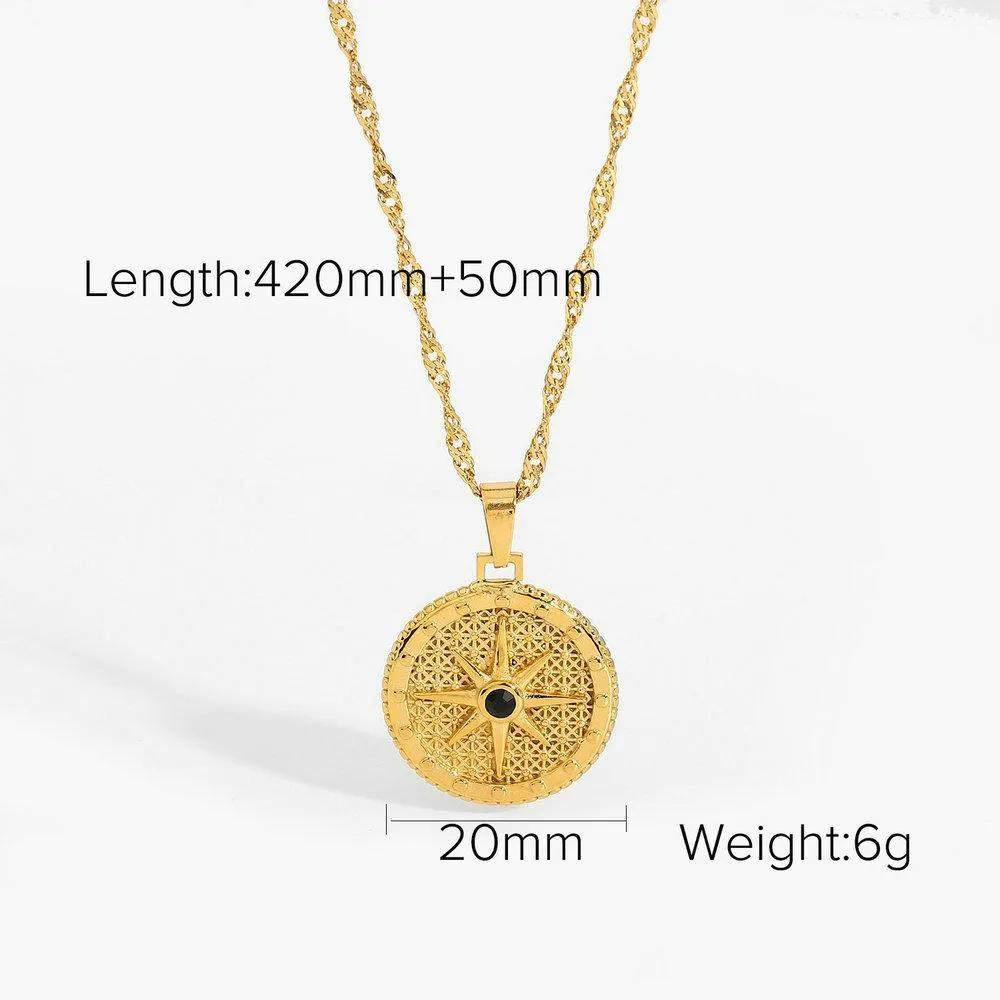 Wholesale Necklaces gold Stainless steel Moon stars JDC-NE-JD057