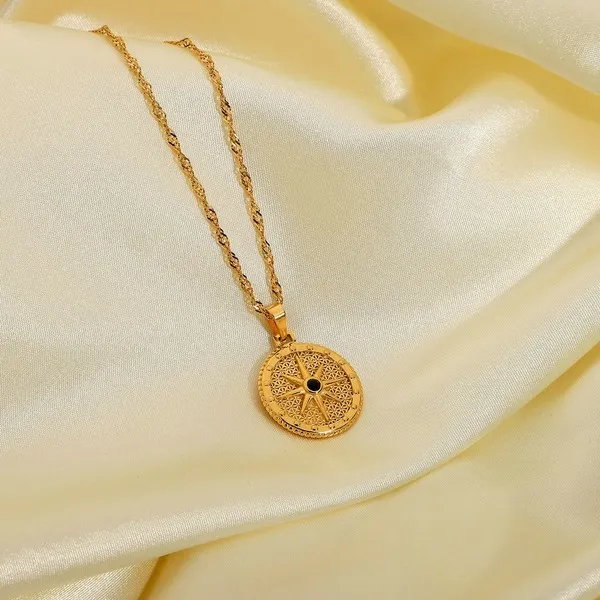 Wholesale Necklaces gold Stainless steel Moon stars JDC-NE-JD057