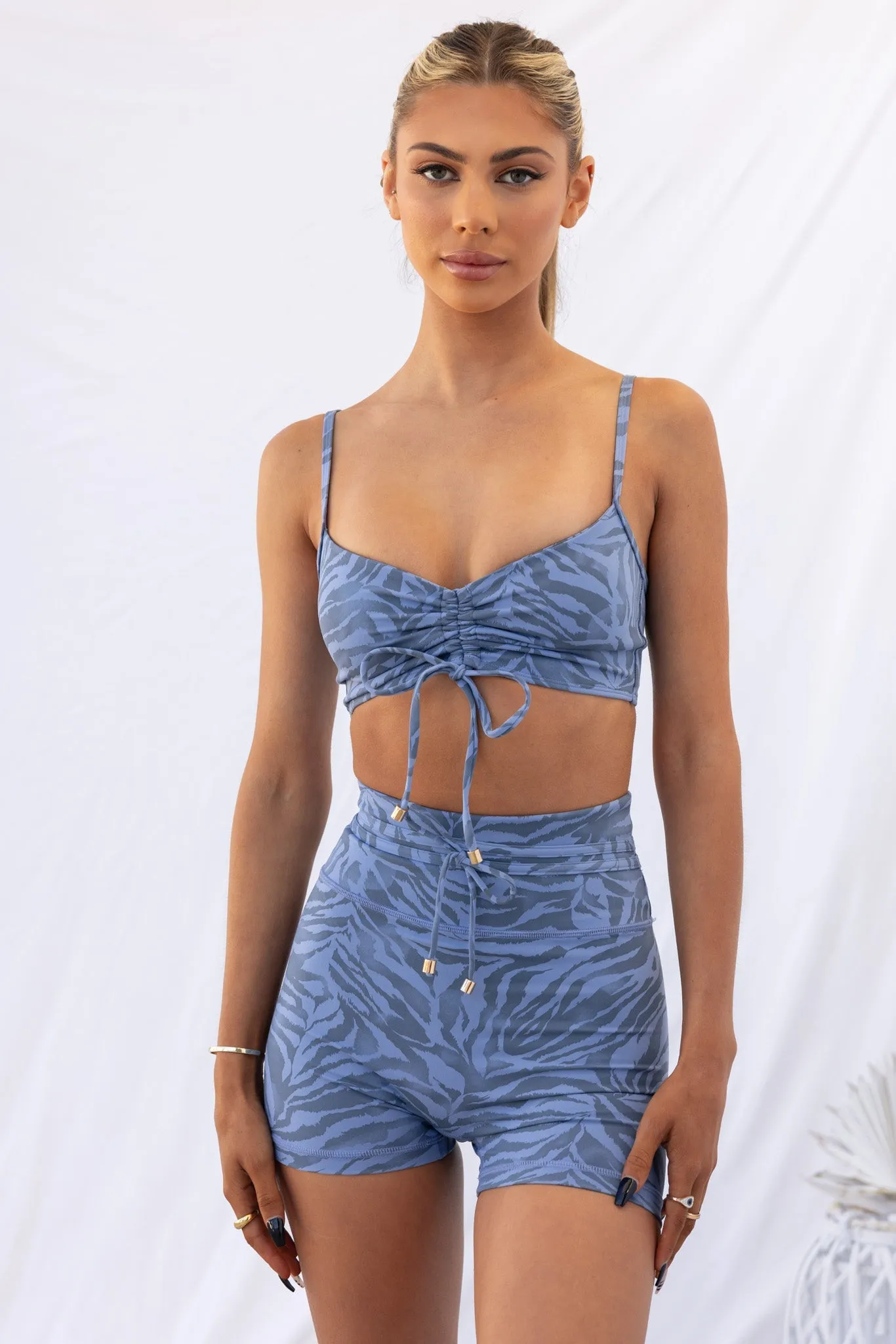 Wild Thing Belt Shorts - Aqua