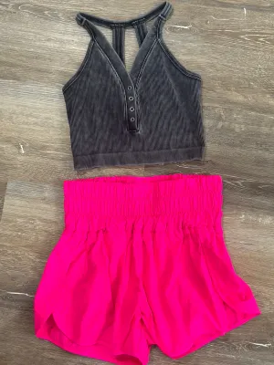 Windbreaker Smocked Waistband Shorts