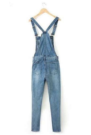 Women Ripped Hole Denim Jumpsuits Ladies Sexy Slim Casual Romper Plus Siz 42 Denim Pencil Overalls For 4 season