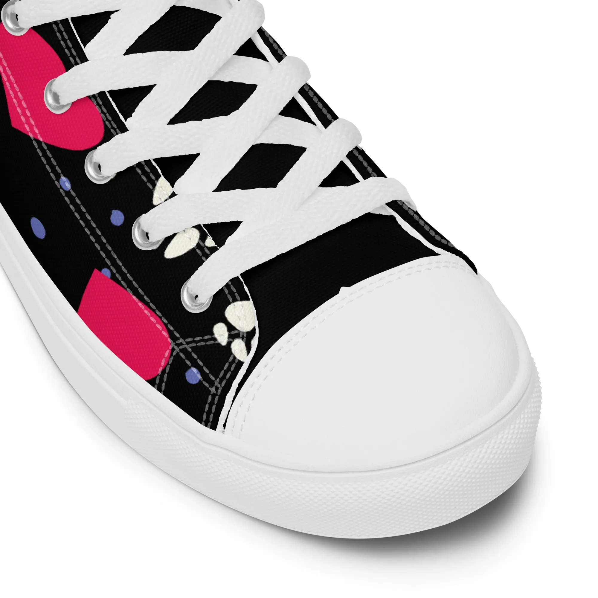 Women's Black Hearts and Paws Sneakers