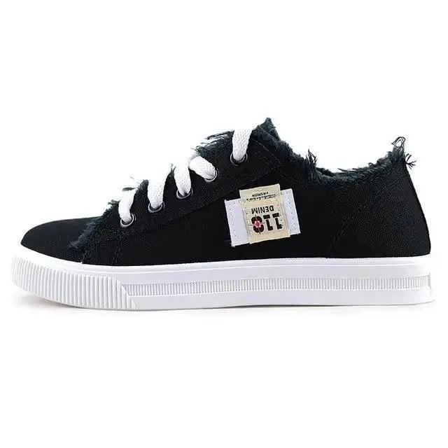 Women's Blue Canvas Sneakers Breathable Classic Summer Denim Stylish Fashion Women Sneakers
