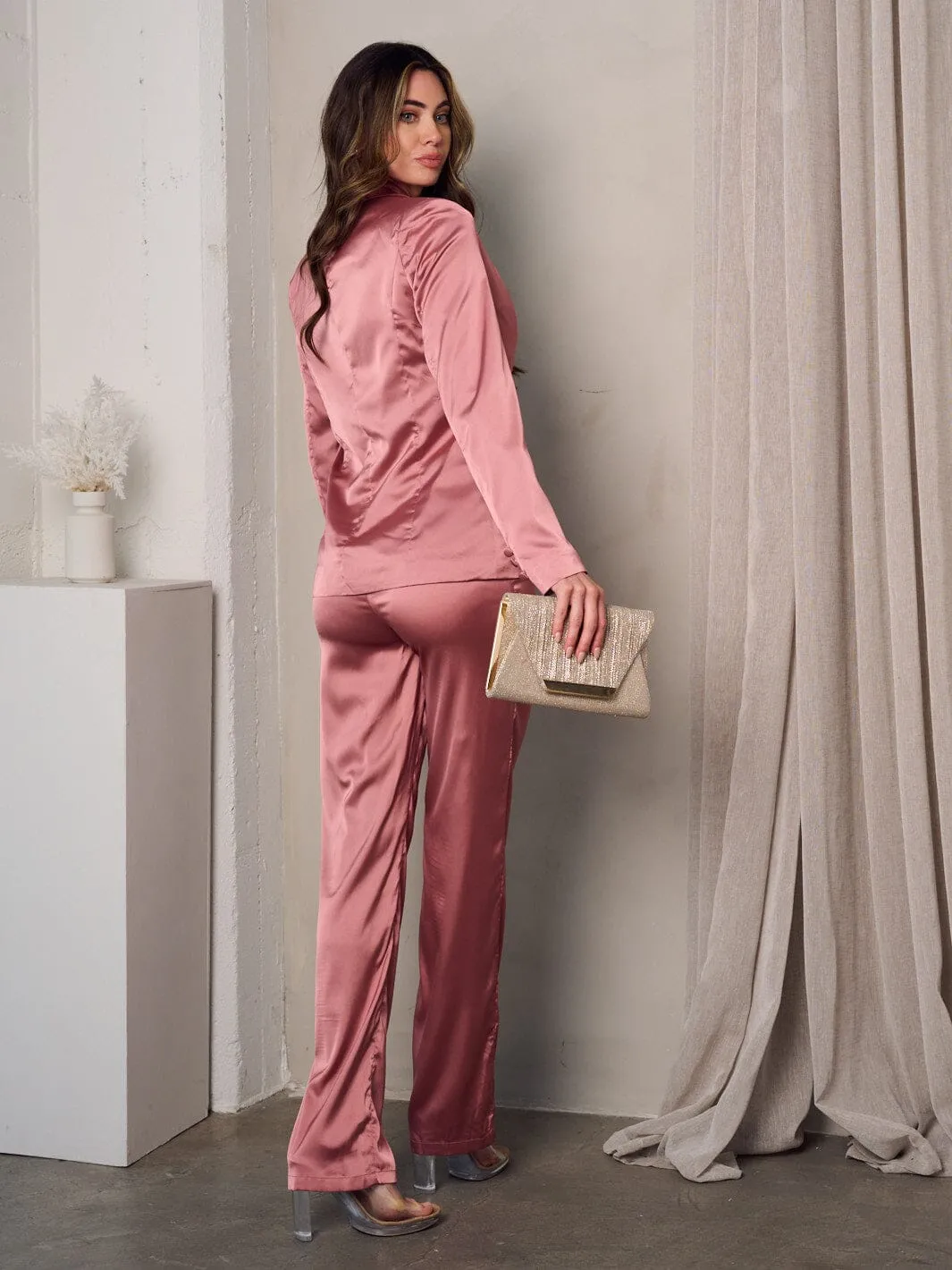 WOMEN'S LONG SLEEVE JACKET WITH CROP TOP AND PANTS 3PC. SET