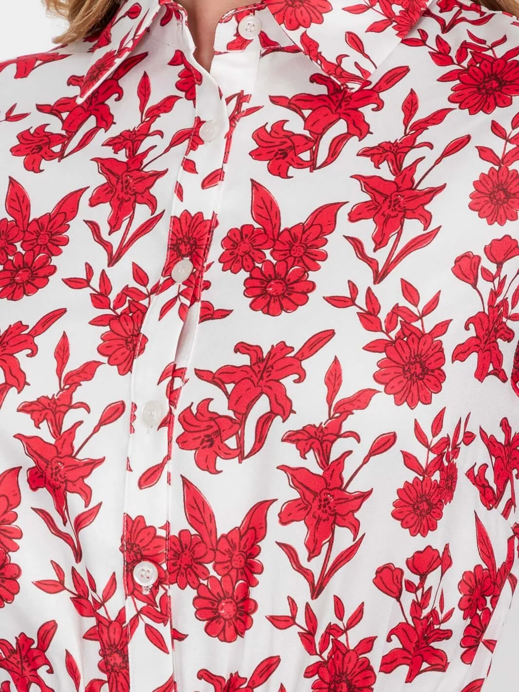 WOMEN'S SHORT PUFF SLEEVE BUTTON UP POCKETS FLORAL ROMPER