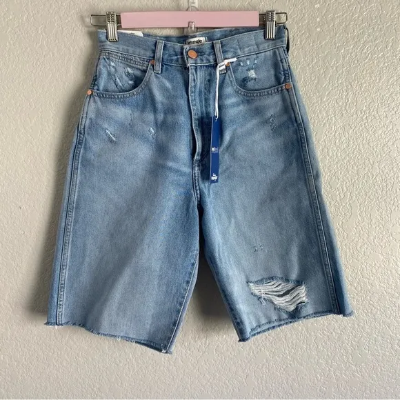 Wrangler Festival Bermuda Light Wash Denim Shorts