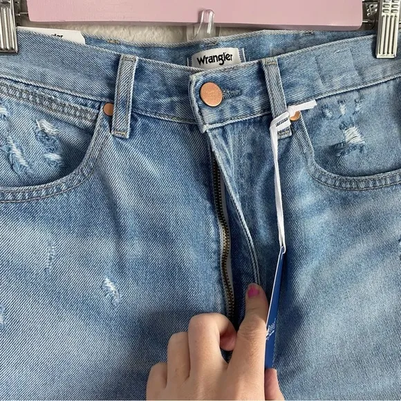 Wrangler Festival Bermuda Light Wash Denim Shorts