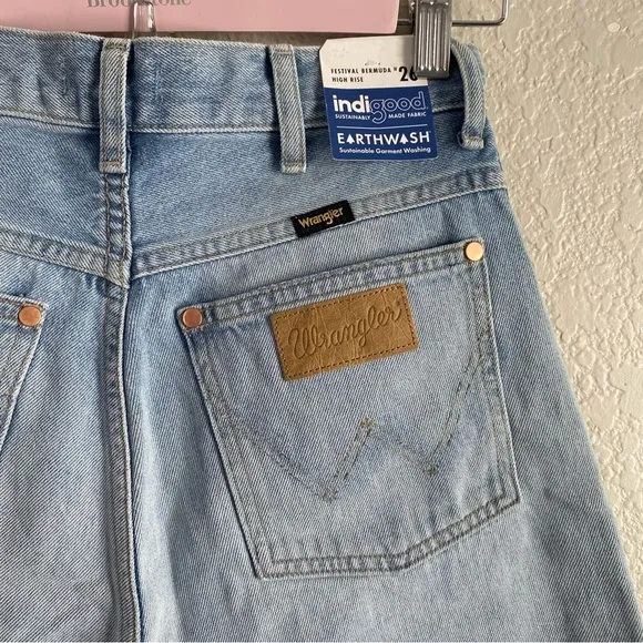 Wrangler Festival Bermuda Light Wash Denim Shorts