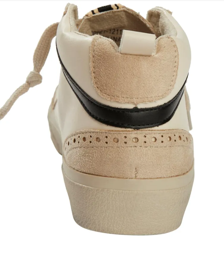 X SHUSHOP Paulina White Mid Top Sneaker