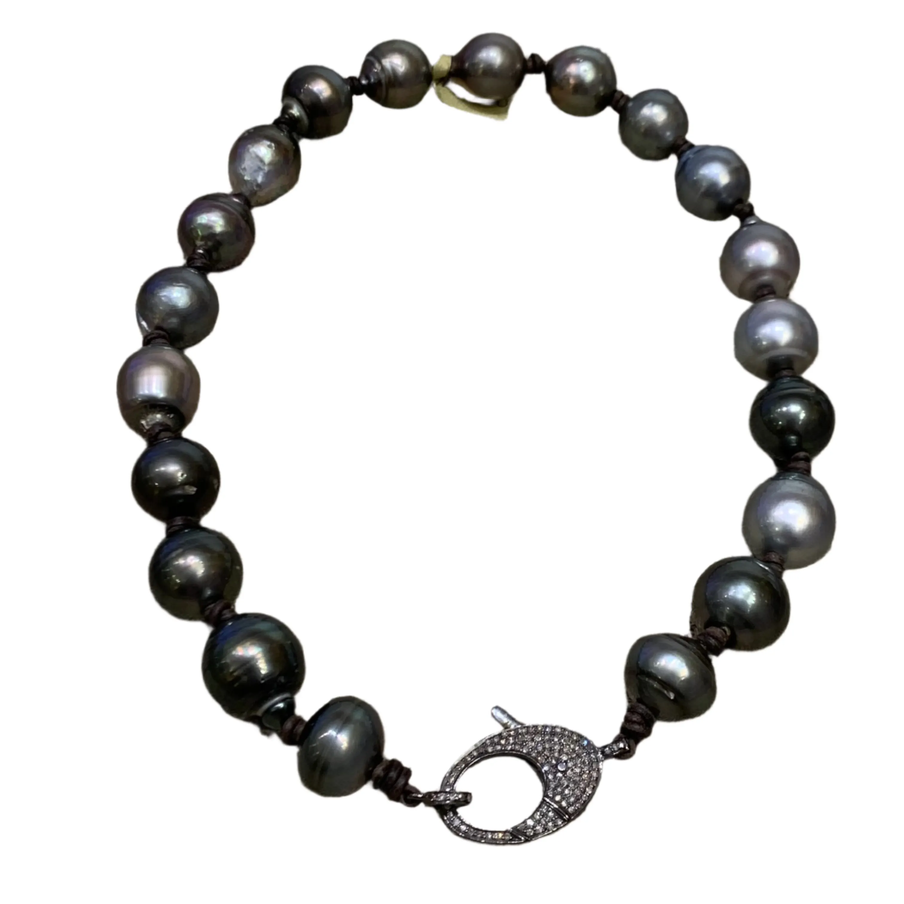 XL Tahitian Pearls w/ Diamond Clasp Choker | 16.75”