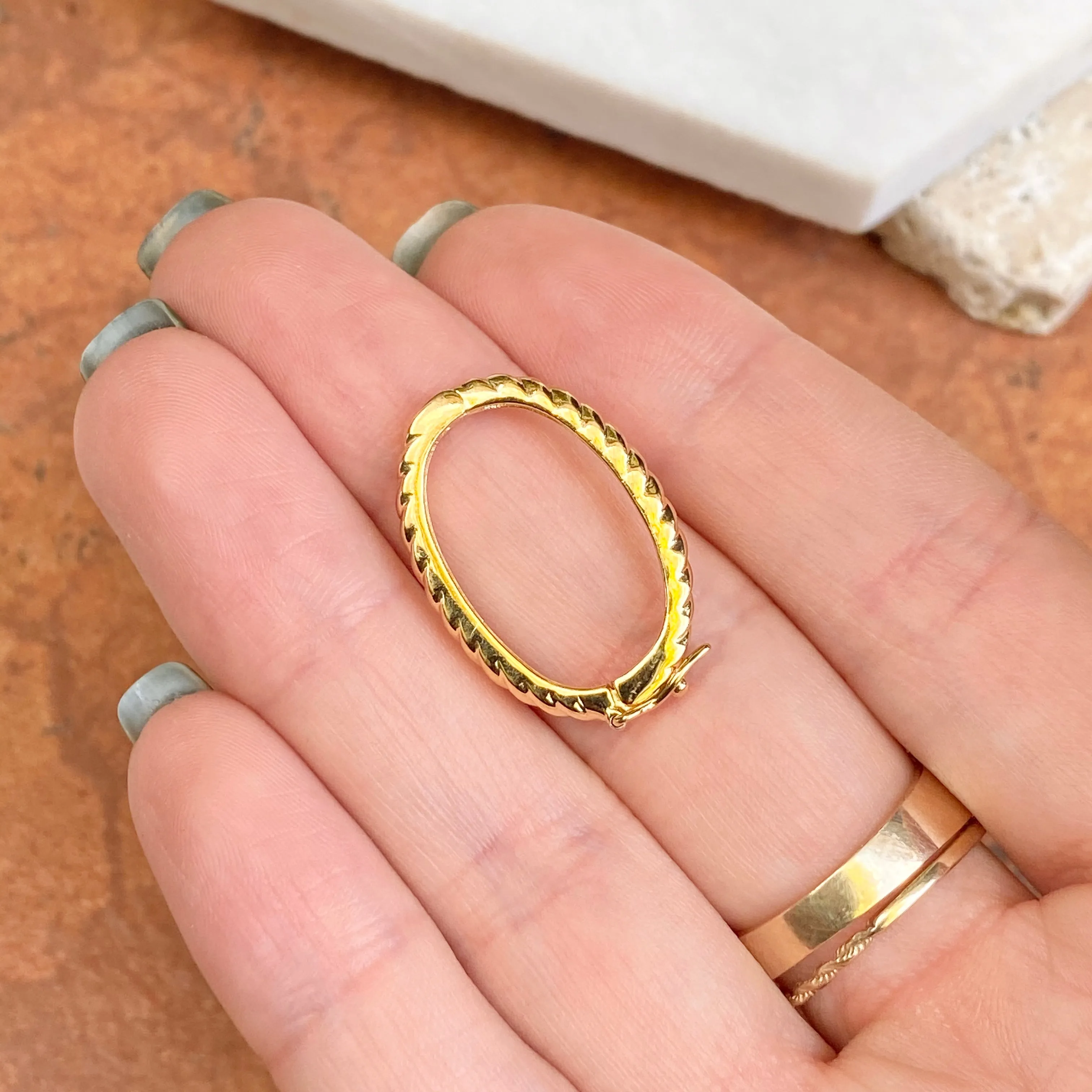 Yellow Gold Vermeil Rope Twist Pearl Shortener Enhancer 27mm